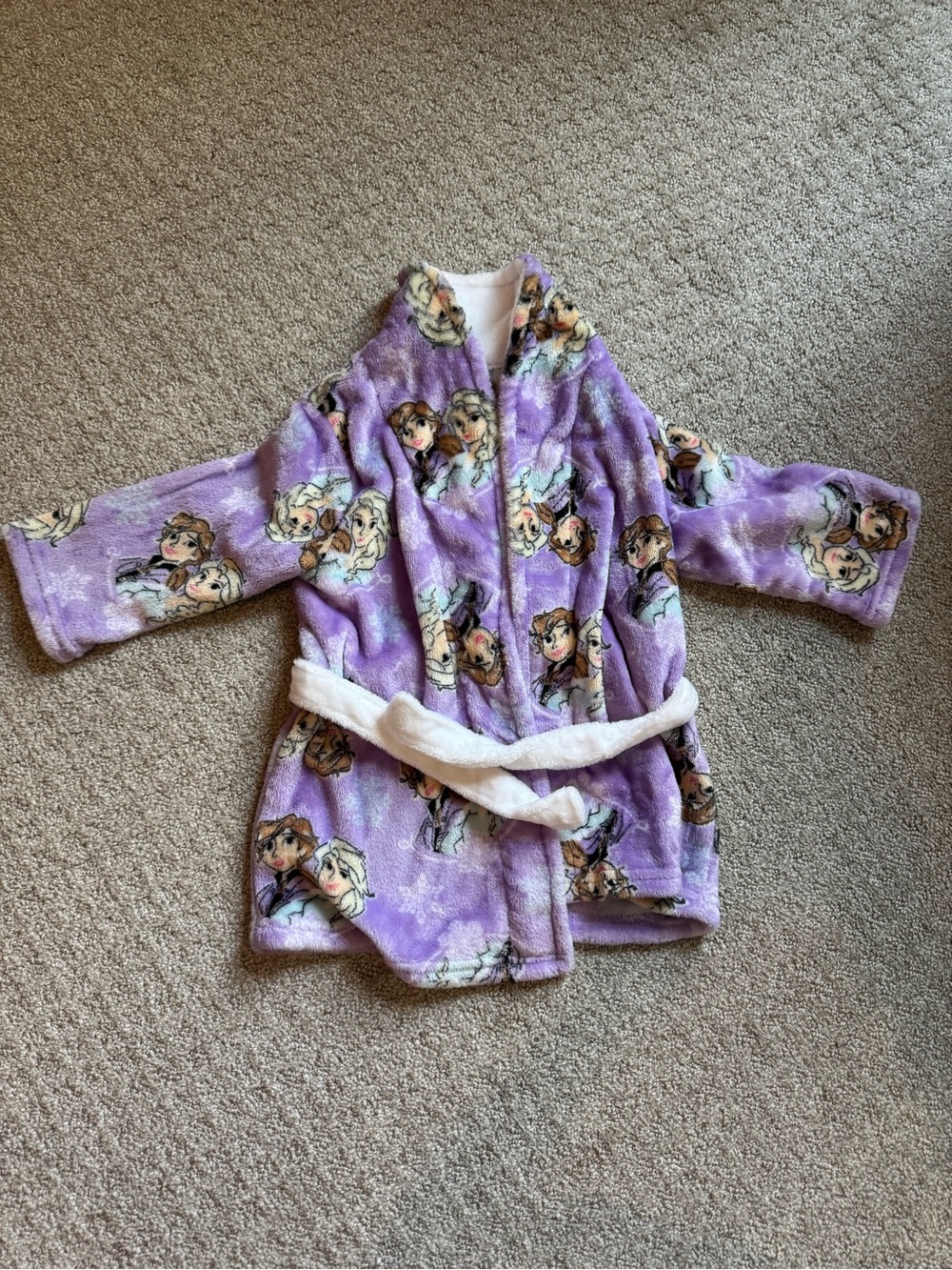 Kids Disney Frozen Purple Plush Fleece Robe